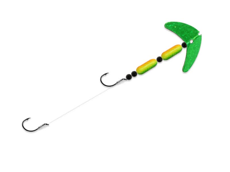 charger fishing lure Cha Cha Crawler Chartreuse Black Tiger/Chartreuse Green Scale / 4