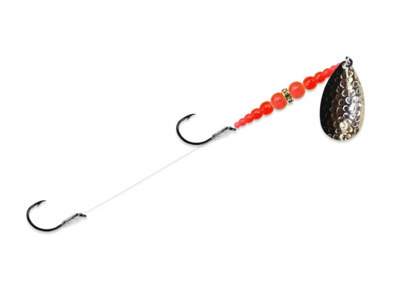 double spoon fishing lures Double Whammy Super 1/0 / Nickel/Orange/Fire Orange