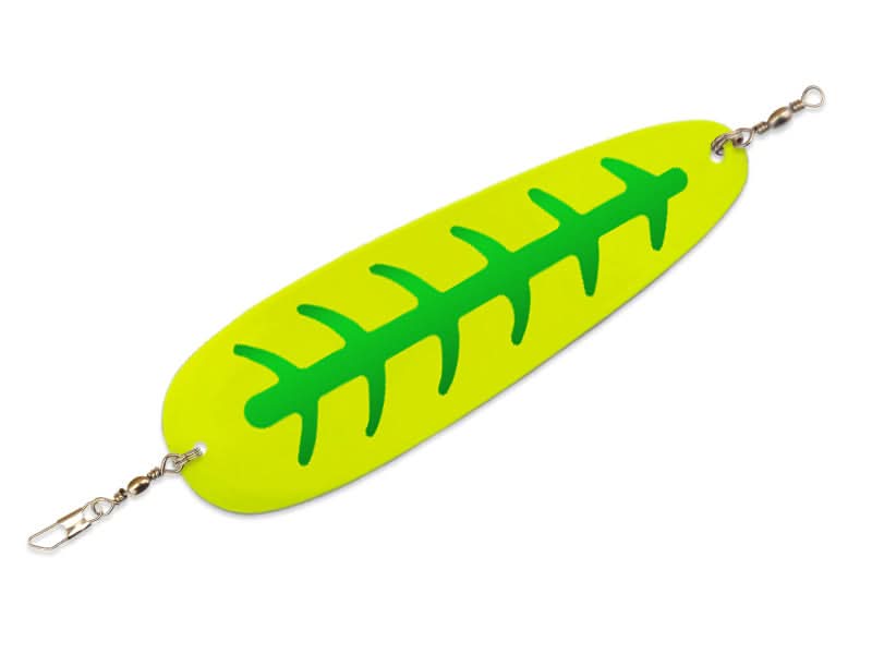 blade fishing lures australia Mack's Sling Blade Dodger Chartreuse/Green; 6 in
