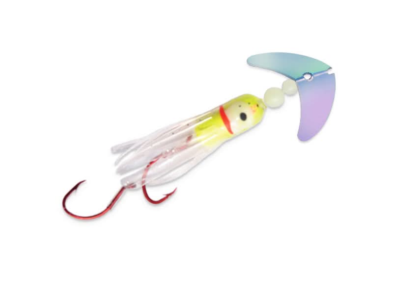 Smile Blade Kokanee Hoochie UV Glo Burst/UV Chartreuse / 4