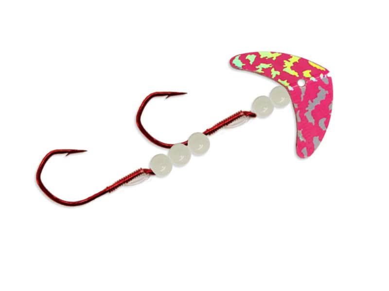 Mack's Lure 22141 Double Whammy - Smile Blade Sockeye Pro Bait Rig Hot Pink Sparkle, Spinners & Spinnerbaits - Canada