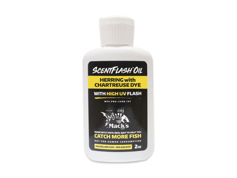fish oil lure UV Bait Scents ScentFlash Oil Herring Formula/Chartreuse Dye / 2 oz