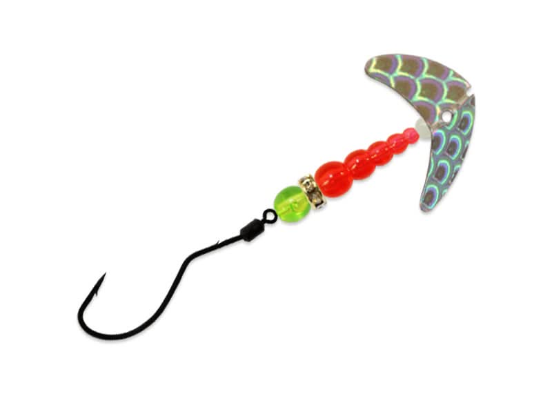 Mack's Lure Smile Blade Spindrift Trout Spinner #2 Hook Silver Scale/Chartreuse/Orange